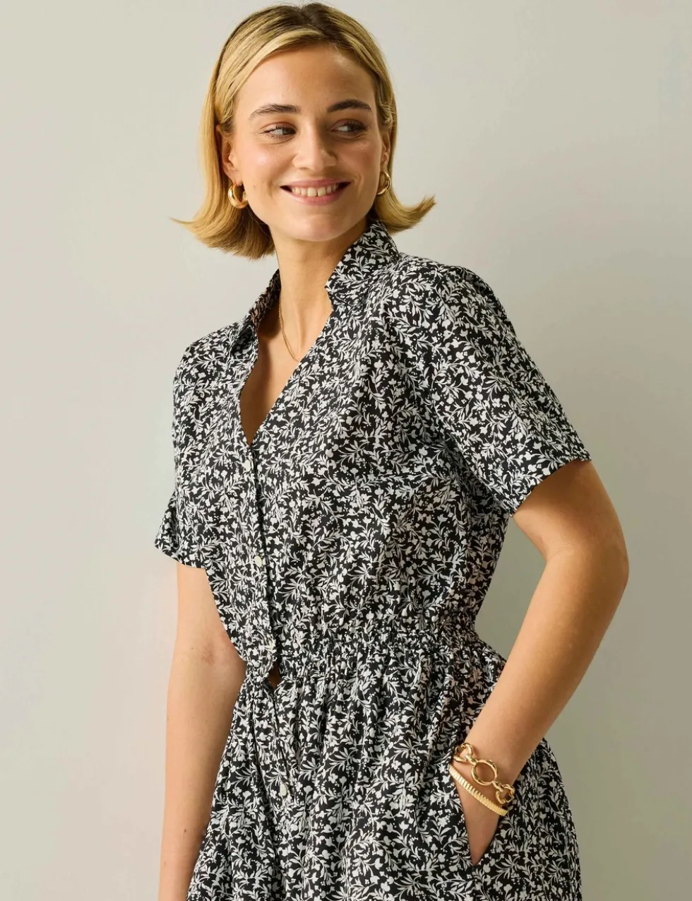 Navagio Pure Cotton Midi Shirt Dress