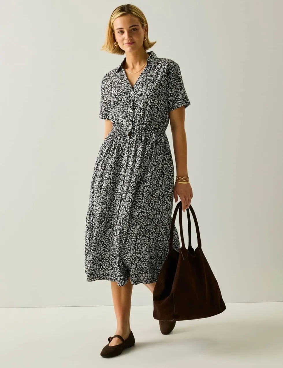 Navagio Pure Cotton Midi Shirt Dress