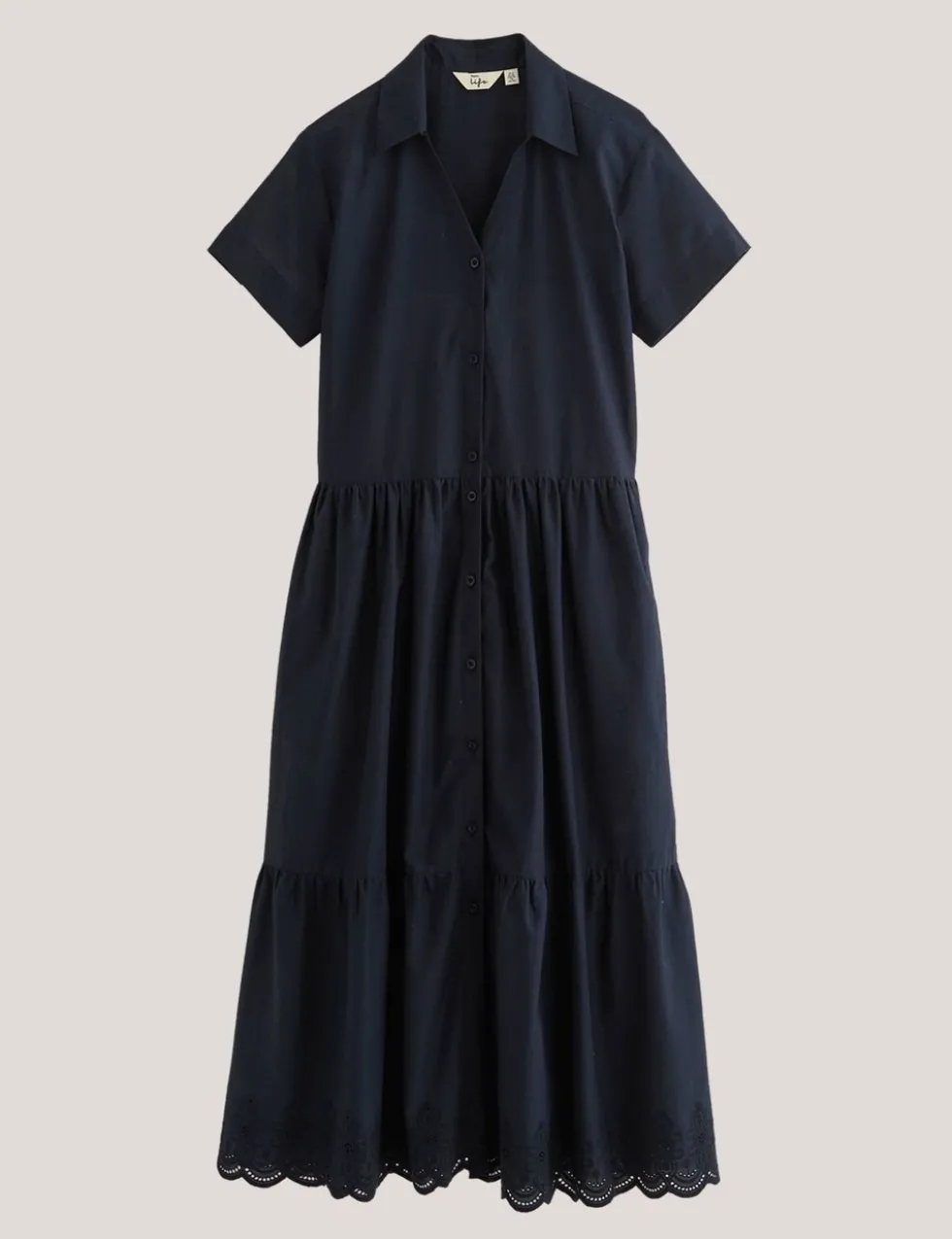 Navagio Pure Cotton Midi Shirt Dress
