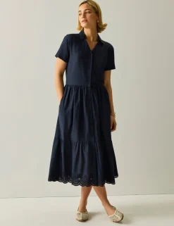 Navagio Pure Cotton Midi Shirt Dress