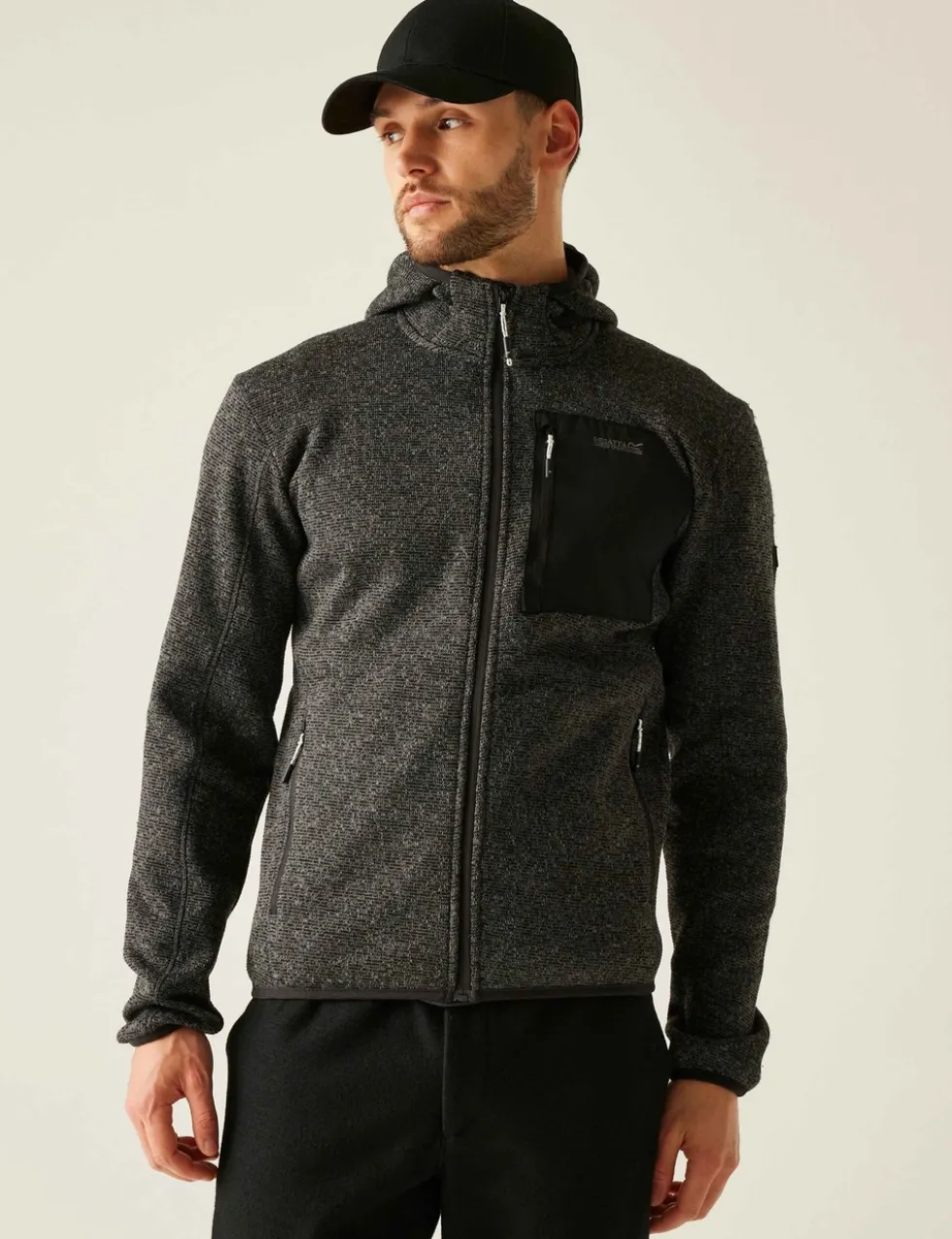 Newhill Textured Hooded Zip Up Fleece
