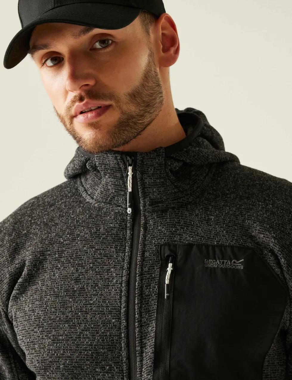 Newhill Textured Hooded Zip Up Fleece