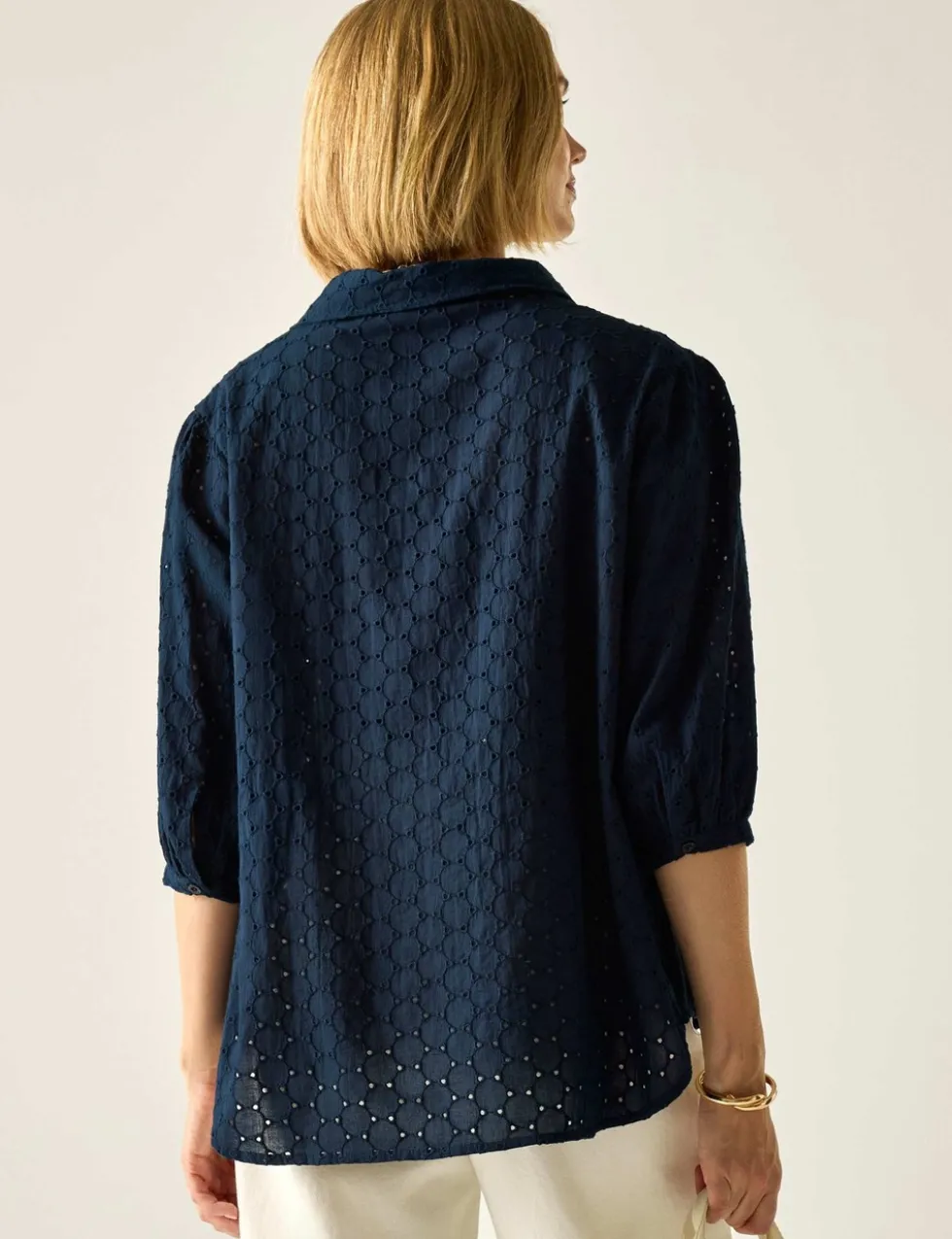 Nofino Cotton Rich Broderie Floral Blouse