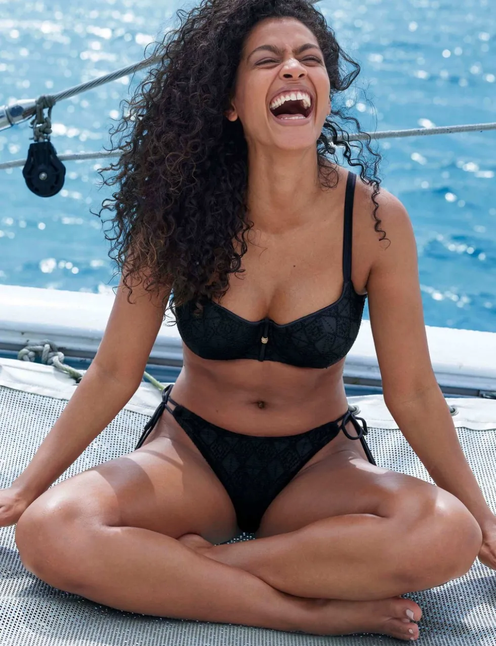 Nomad Nights Textured High Leg Bikini Bottoms