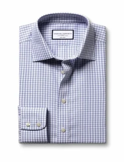 Non Iron Slim Fit Pure Cotton Check Oxford Shirt