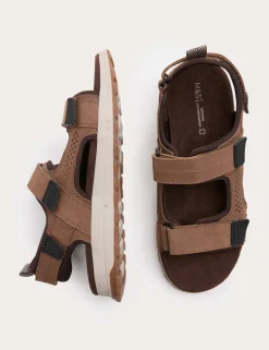 Nubuck Riptape Two Strap Sandals