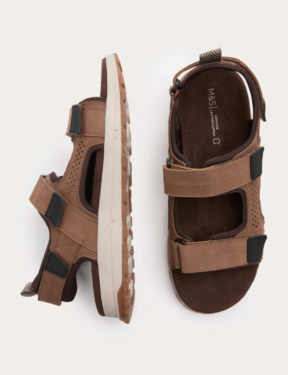Nubuck Riptape Two Strap Sandals