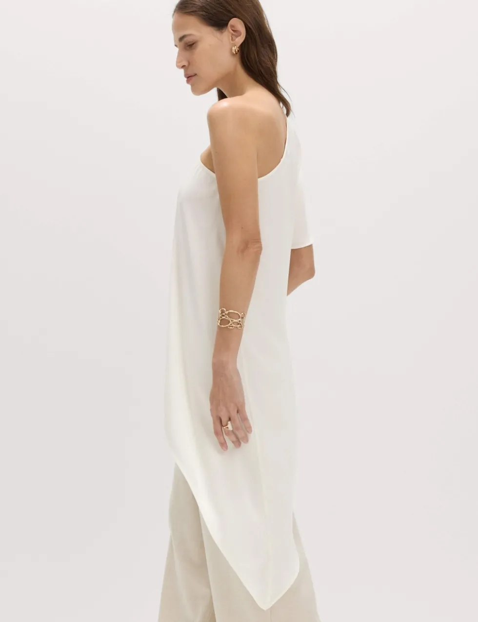 One Shoulder Asymmetric Longline Top