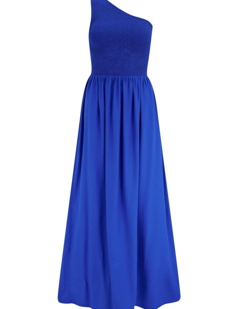 One Shoulder Shirred Maxi Dress