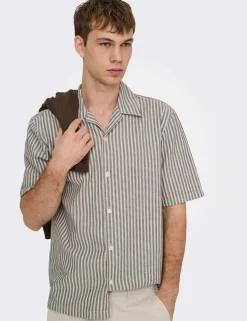 Onsroberts Regular Fit Pure Cotton Striped Shirt