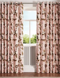 Opal Floral Lined Eyelet Curtains