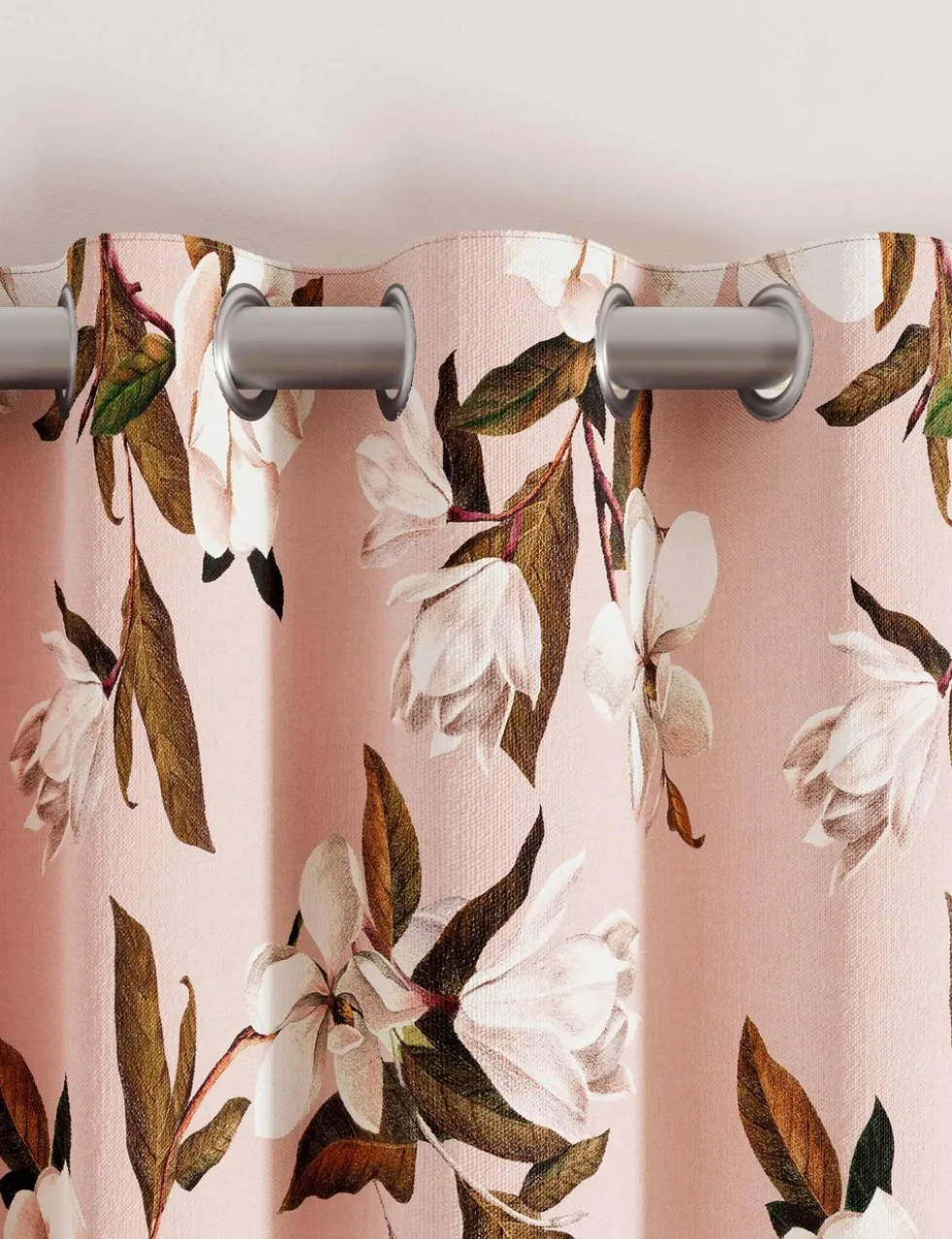 Opal Floral Lined Eyelet Curtains