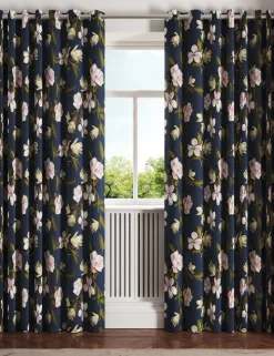 Opal Floral Lined Eyelet Curtains