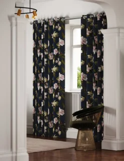Opal Floral Lined Eyelet Curtains