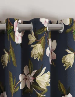 Opal Floral Lined Eyelet Curtains