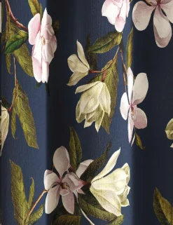 Opal Floral Lined Eyelet Curtains