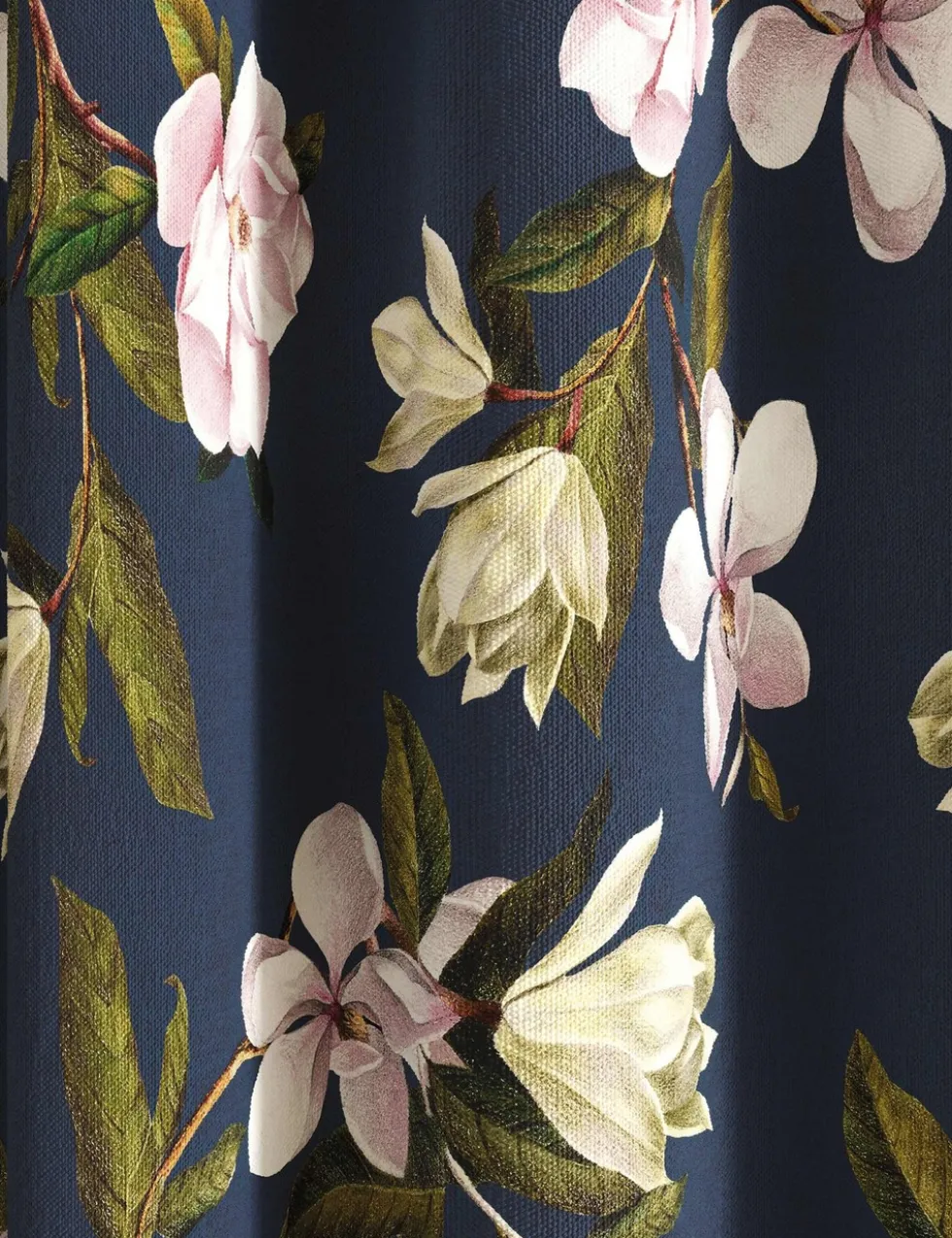 Opal Floral Lined Eyelet Curtains