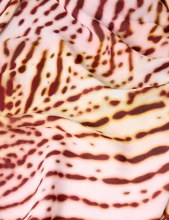 Orchid Print Scarf Detail Midi Dress