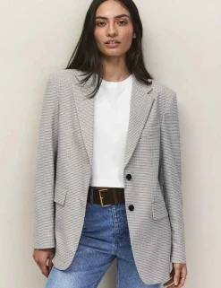 Oversized Dogtooth Single Breasted Blazer