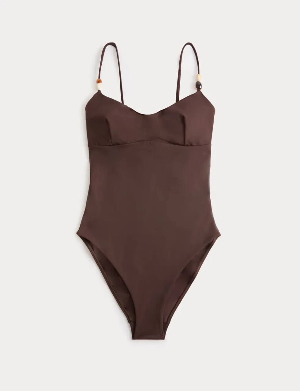 Padded Beaded Scoop Neck Swimsuit