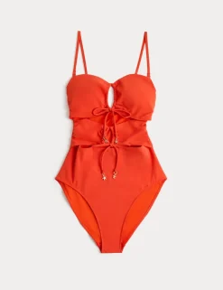 Padded Cut Out Bandeau Swimsuit