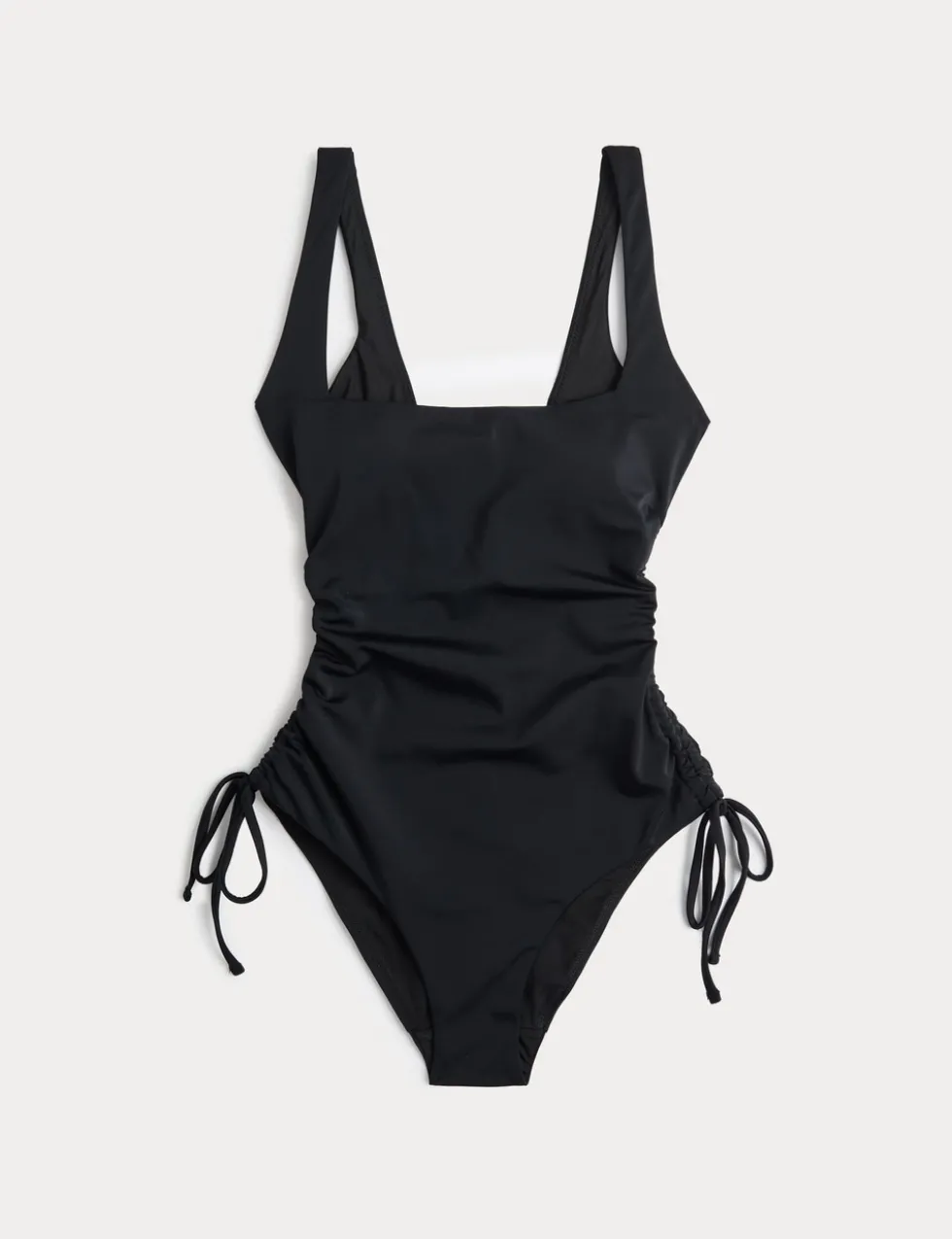 Padded Drawstring Side Square Neck Swimsuit