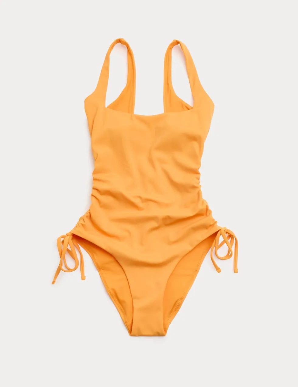 Padded Drawstring Side Square Neck Swimsuit