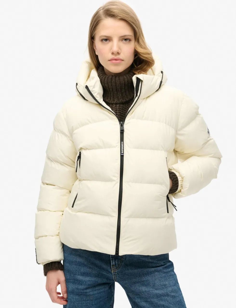 Padded Hooded High Neck Puffer Jacket