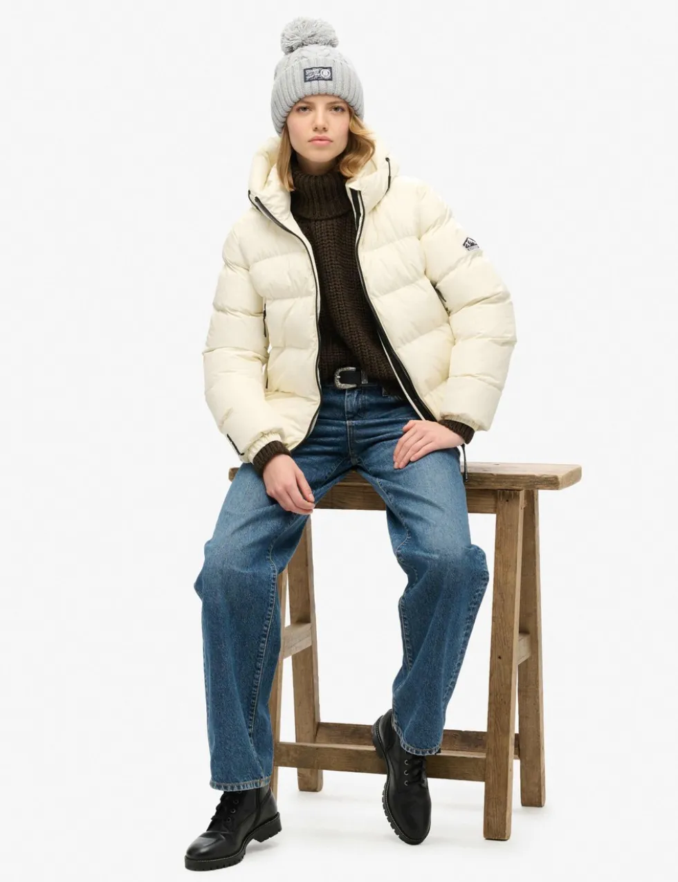 Padded Hooded High Neck Puffer Jacket