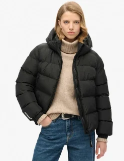 Padded Hooded High Neck Puffer Jacket