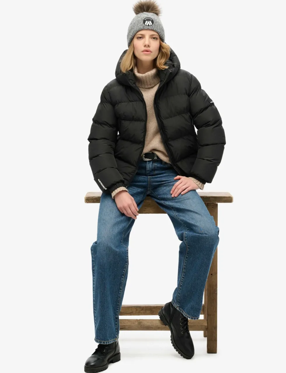 Padded Hooded High Neck Puffer Jacket