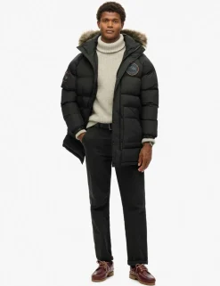 Padded Hooded Longline Parka Jacket