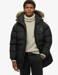 Padded Hooded Longline Parka Jacket