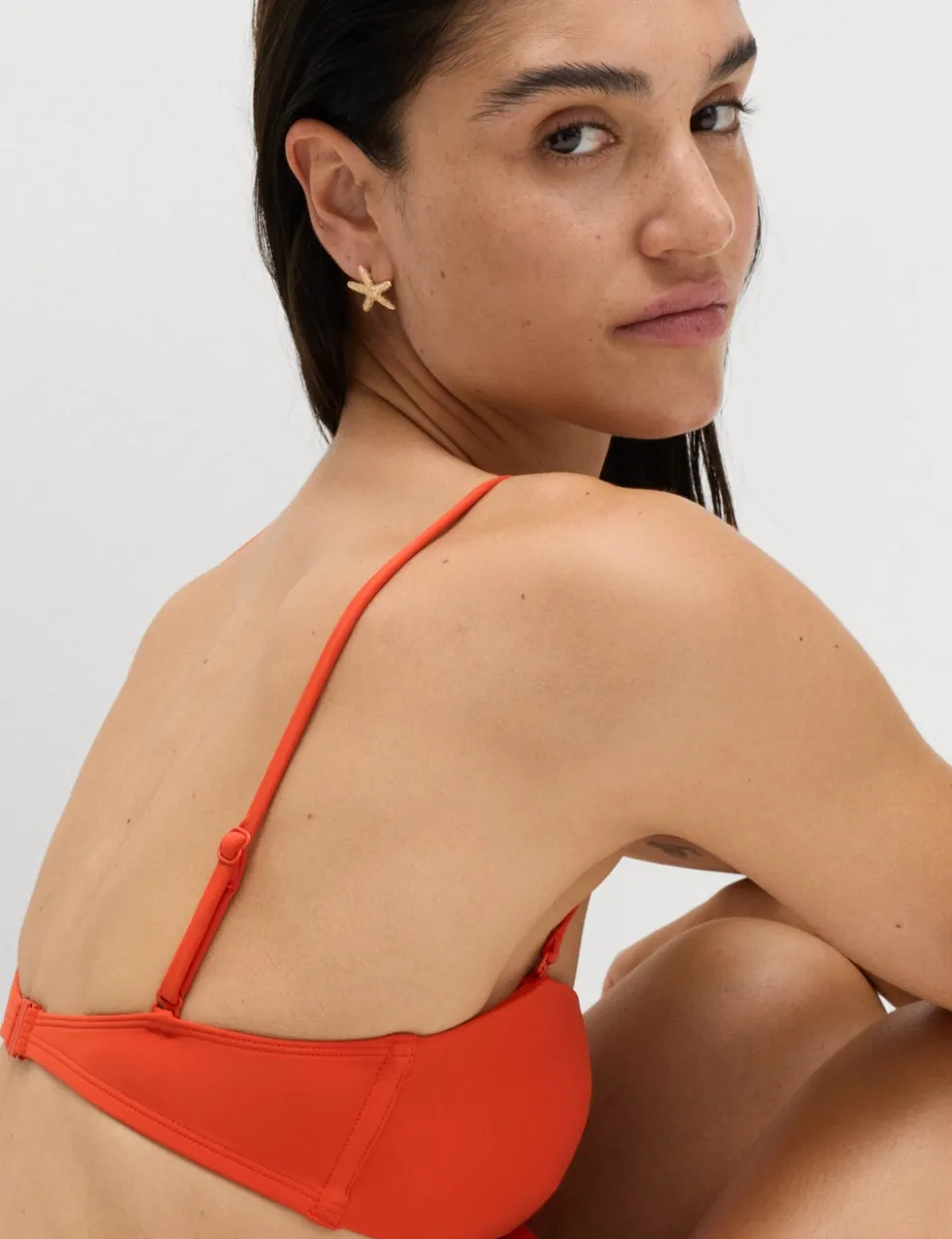 Padded Tie Front Bandeau Bikini Top