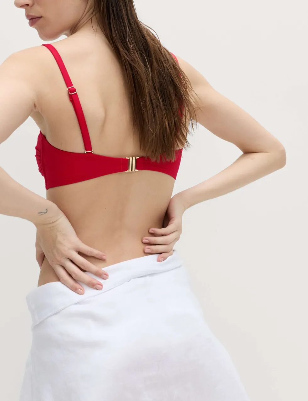 Padded Twist Front Bandeau Bikini Top