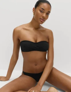 Padded Twist Front Bandeau Bikini Top