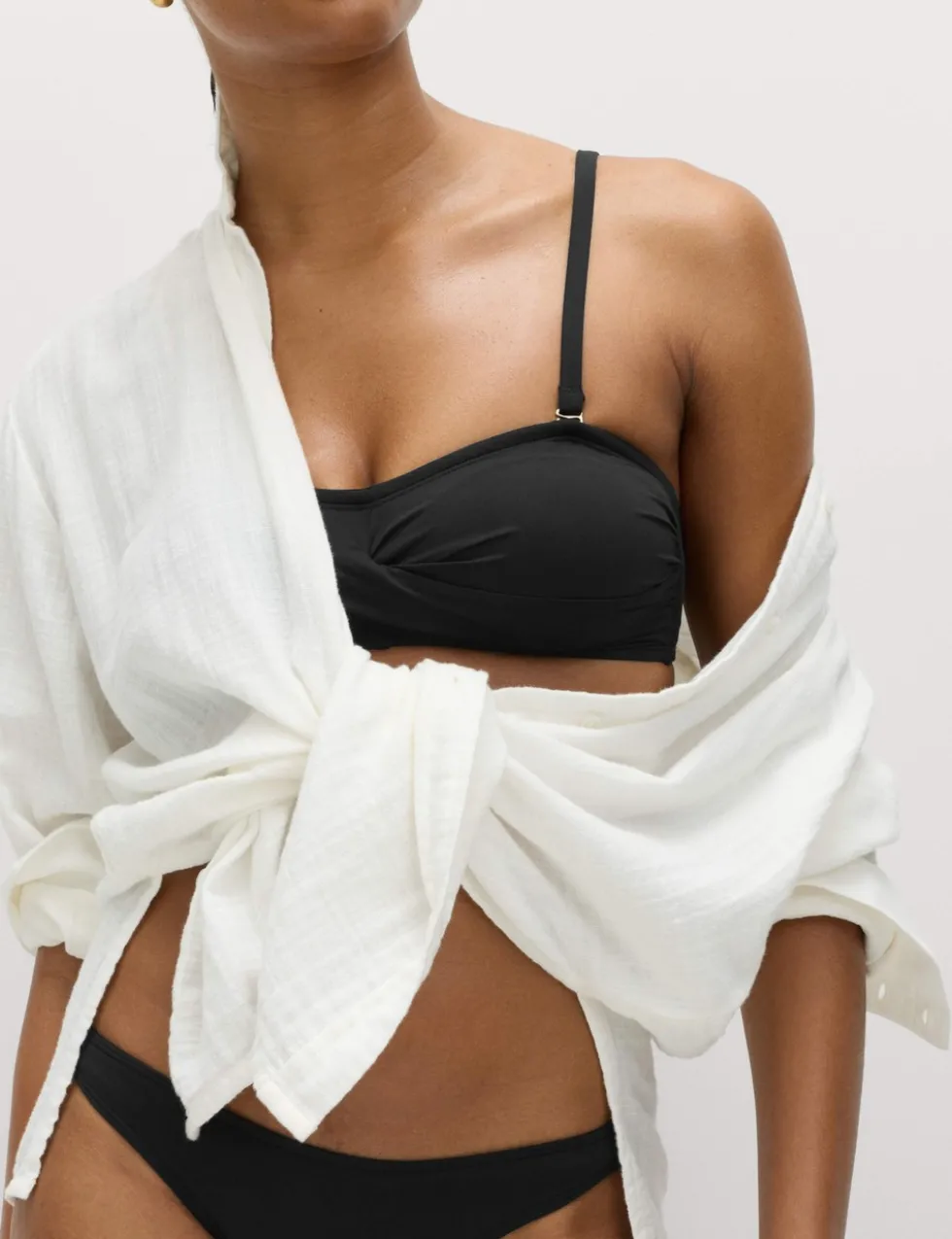 Padded Twist Front Bandeau Bikini Top