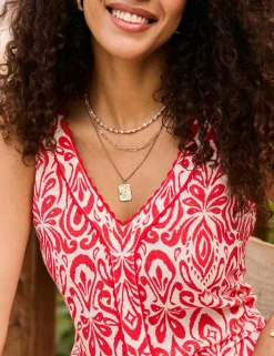 Paisley Crinkle V-Neck Vest Top