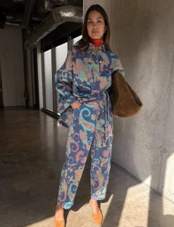 Paisley Denim Belted Shacket