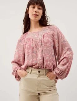 Paisley Print Button Through Blouse