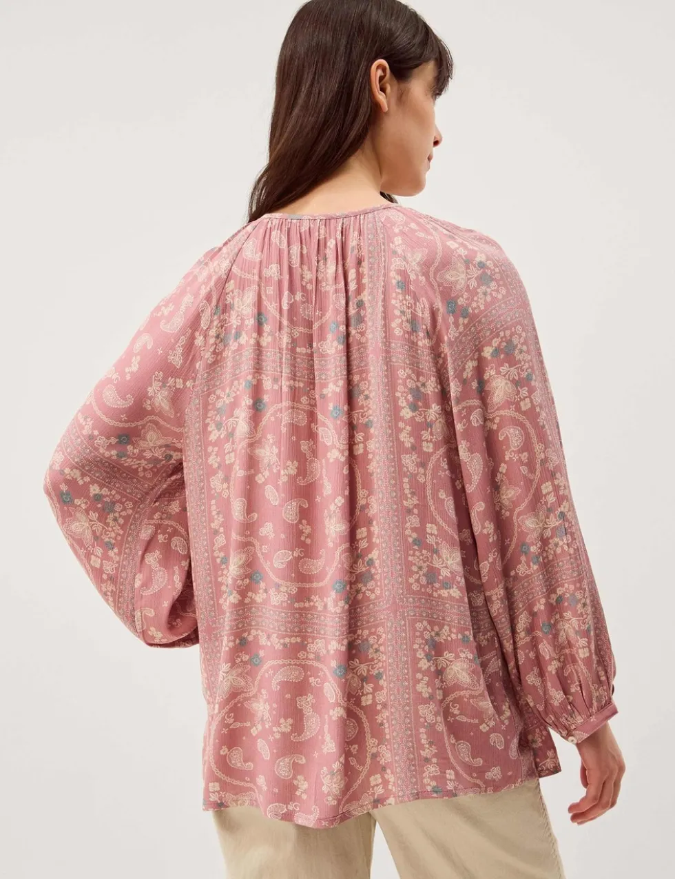 Paisley Print Button Through Blouse