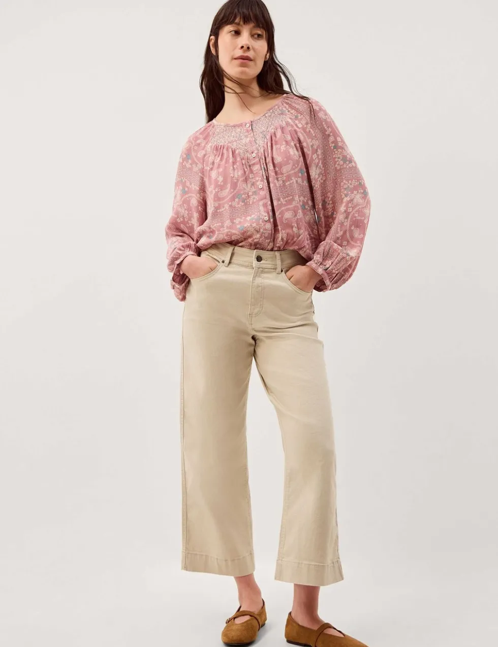 Paisley Print Button Through Blouse