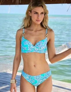 Paisley Ruched Bikini Bottoms