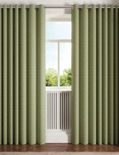 Palm Geo Lined Eyelet Curtains