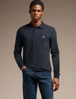 Passerby Cotton Rich Long Sleeve Polo Shirt