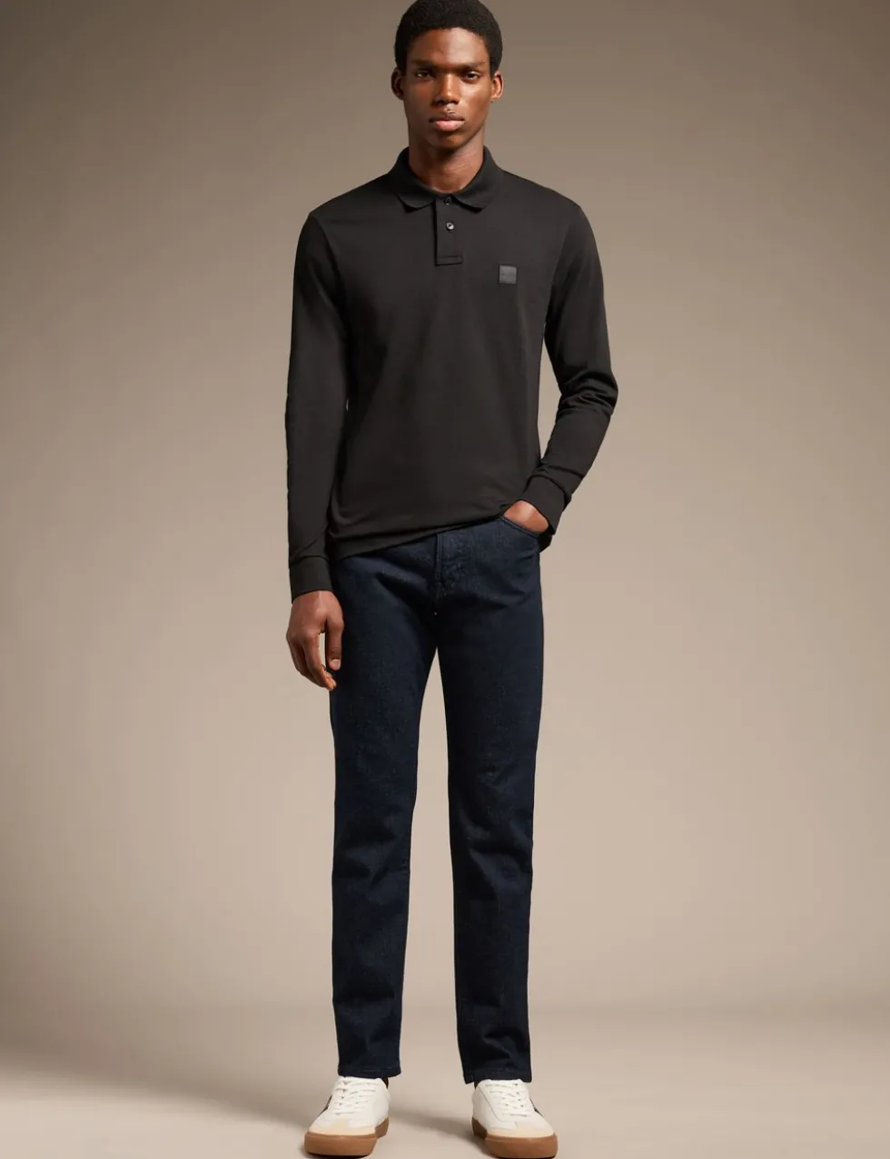 Passerby Cotton Rich Long Sleeve Polo Shirt