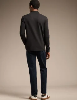 Passerby Cotton Rich Long Sleeve Polo Shirt