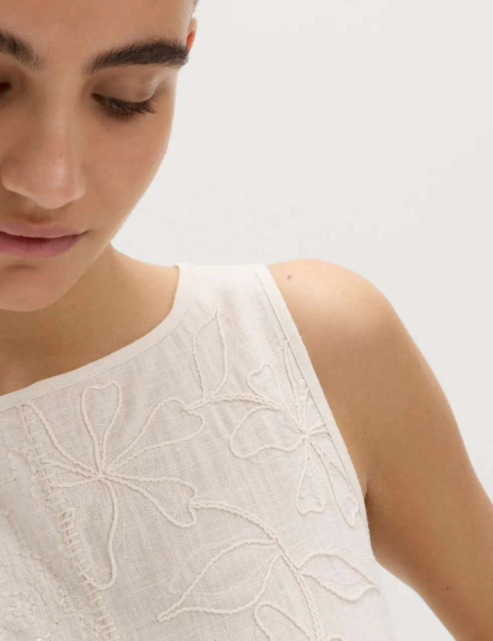 Patchwork Tie Side Vest with Linen
