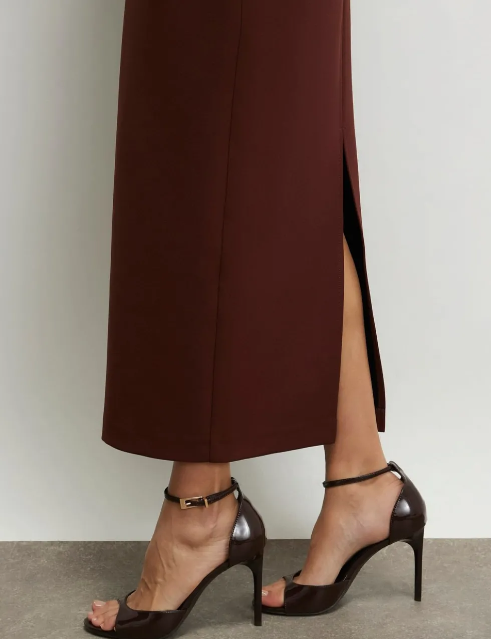 Patent Closed Back Open Toe Stiletto Heels
