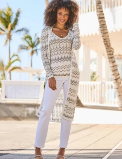 Patterned V-Neck Knitted Vest